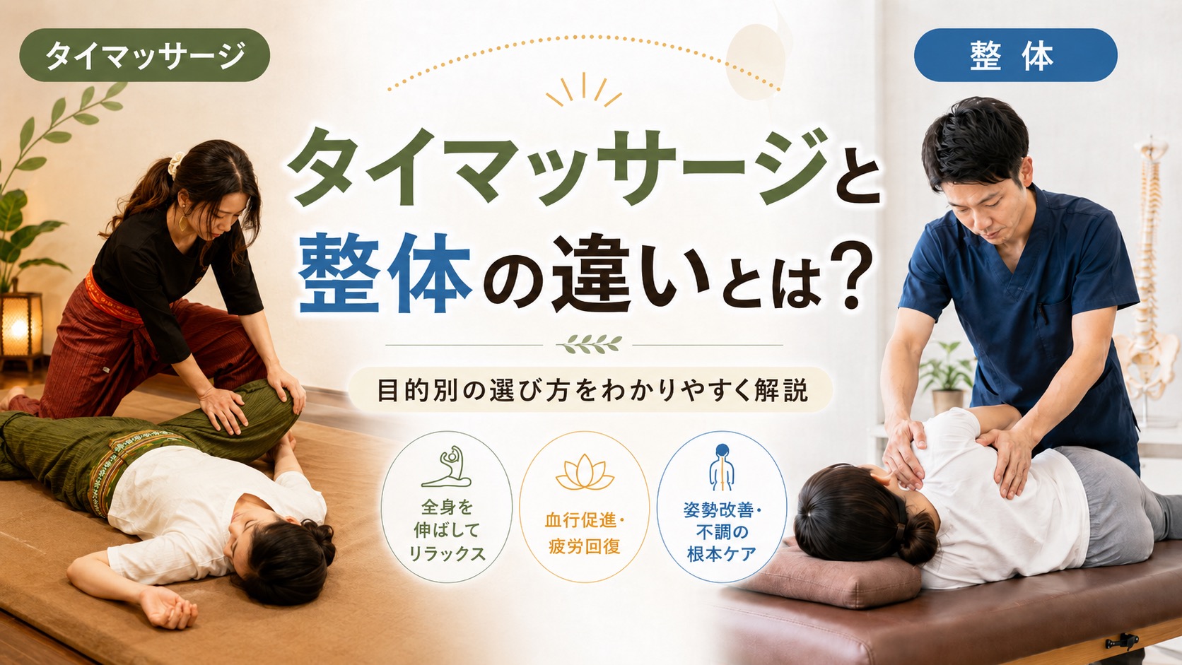 タイマッサージと整体の違いとは？